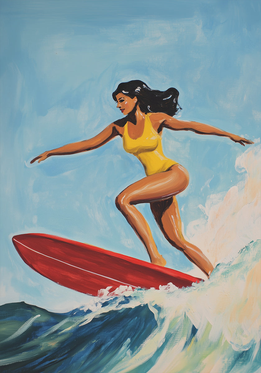 Surfing Girl Poster