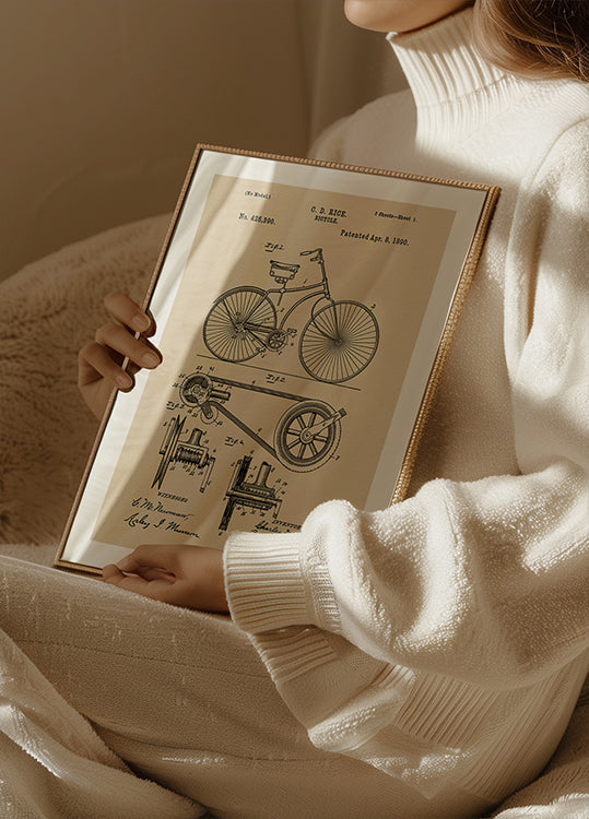 Bicycle Patent 1890 Poster