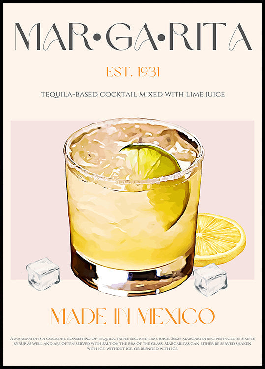 Margarita Print Cocktail Poster
