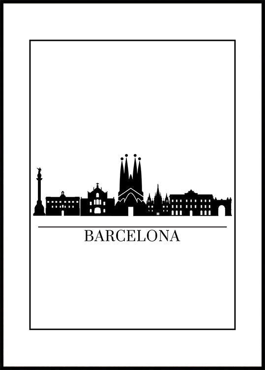 Barcelona - Skyline Poster