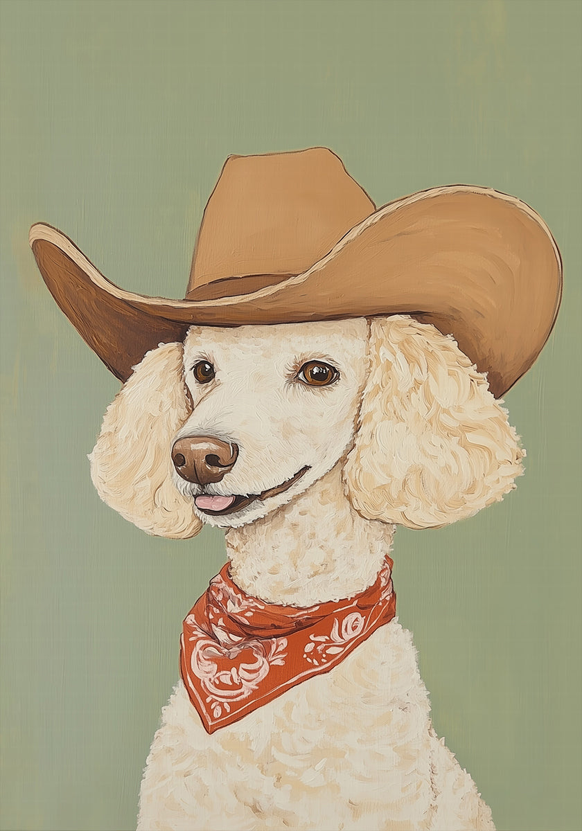 Cowboy Poodle Dog Poster