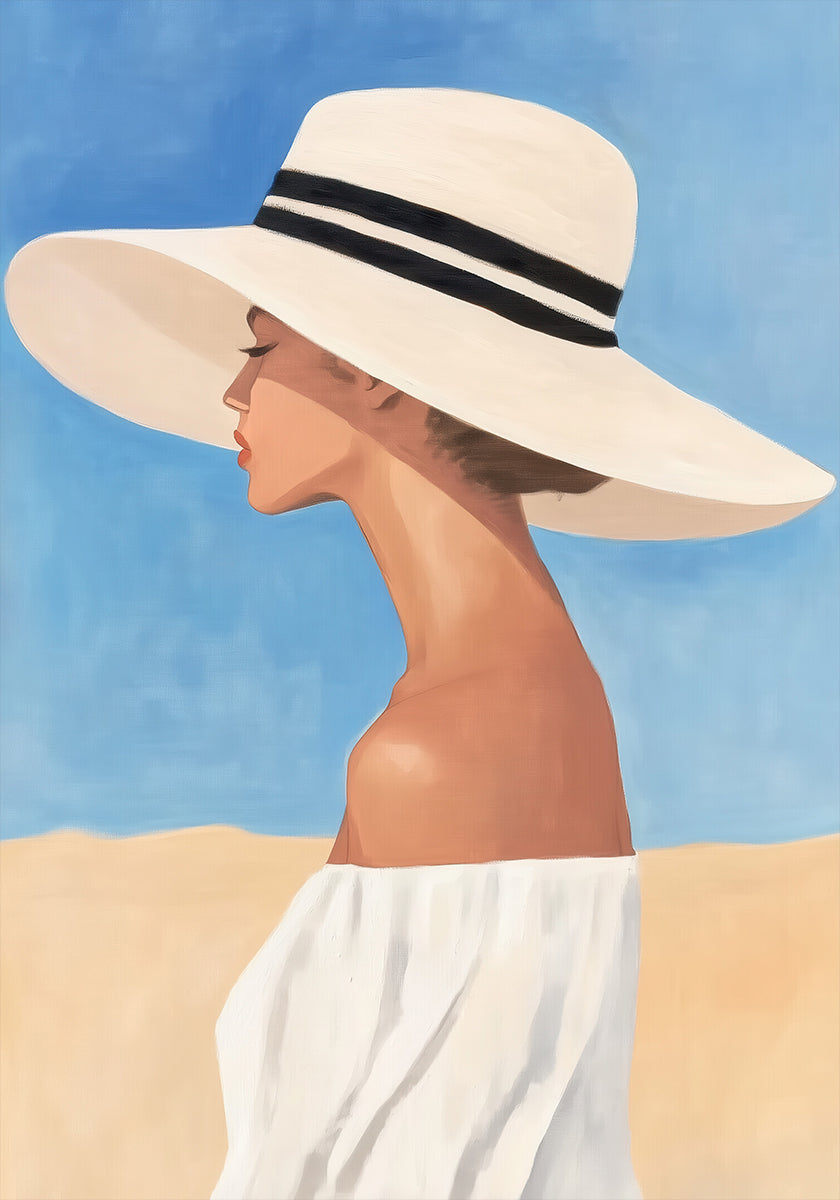Woman in Wide-Brimmed Hat Poster