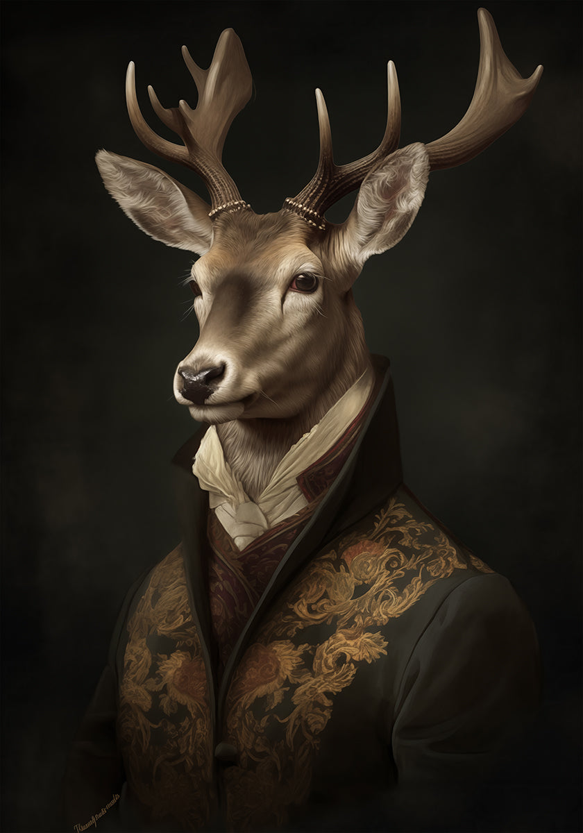 Stag Portrait Poster