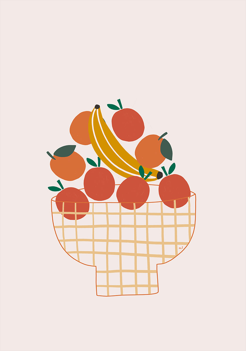 Colorful Fruit Bowl Poster