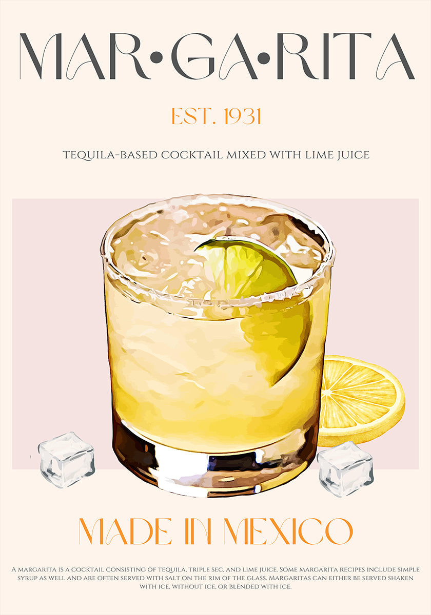 Margarita Print Cocktail Poster