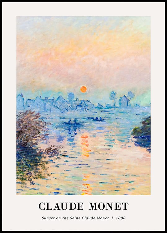 Sunset on the Seine Claude Monet Poster