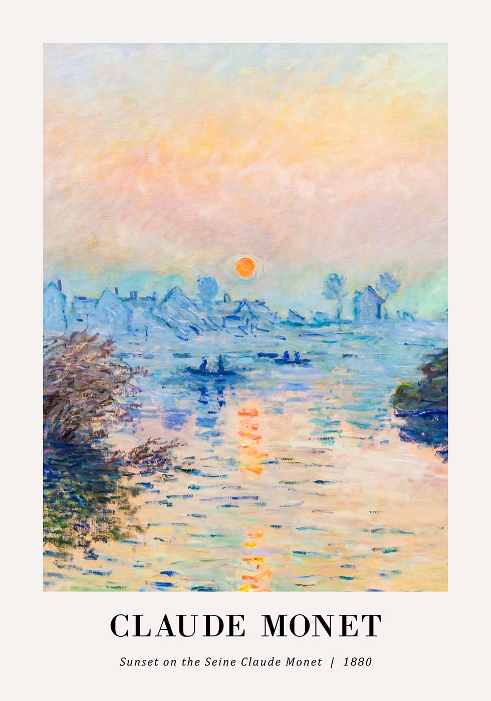 Sunset on the Seine Claude Monet Poster