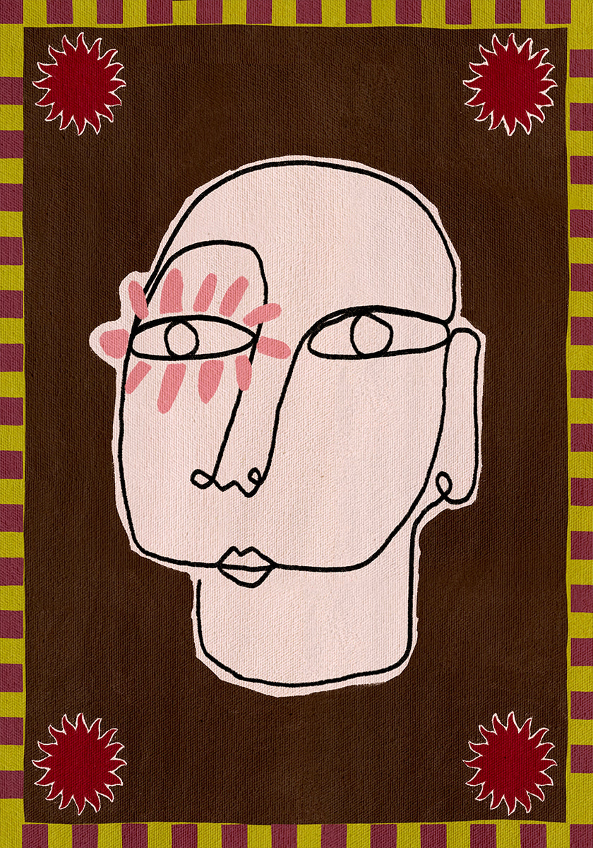 Minimalist Line Drawing Of A Face Poster