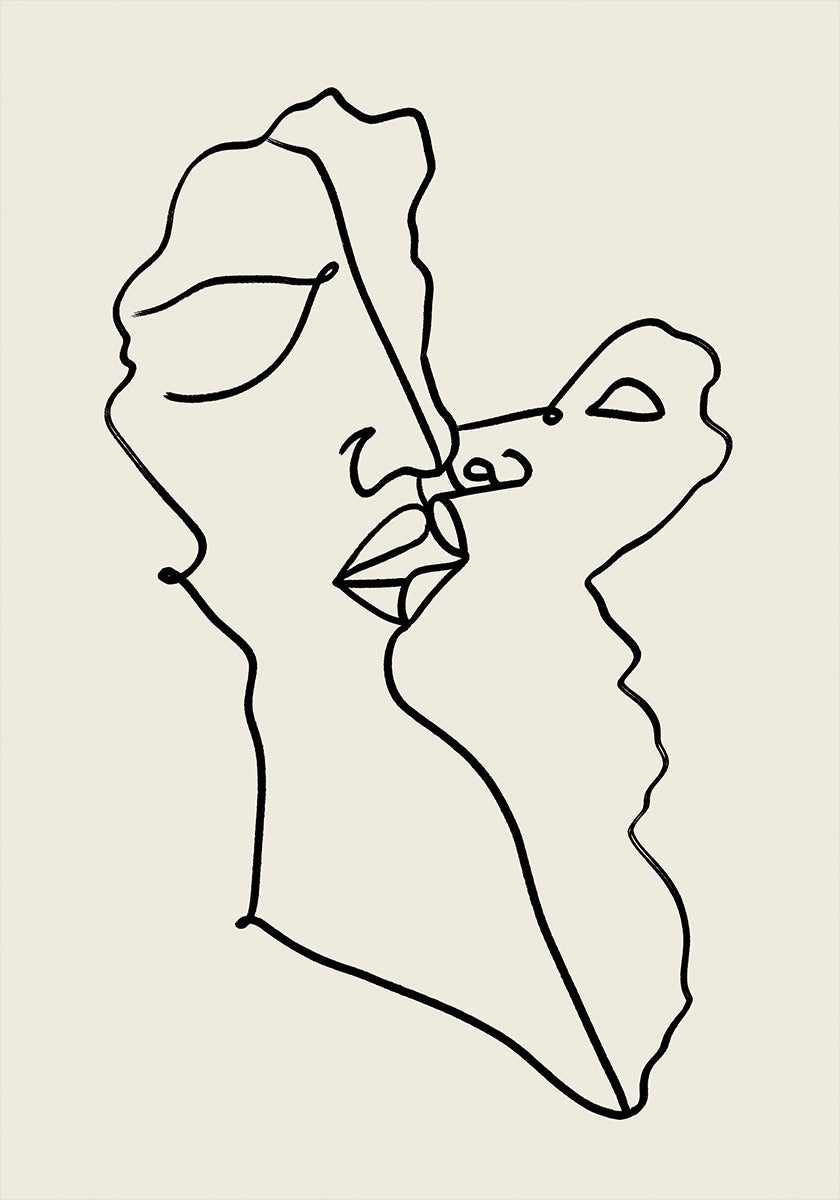 Abstract Faces Intertwined Poster