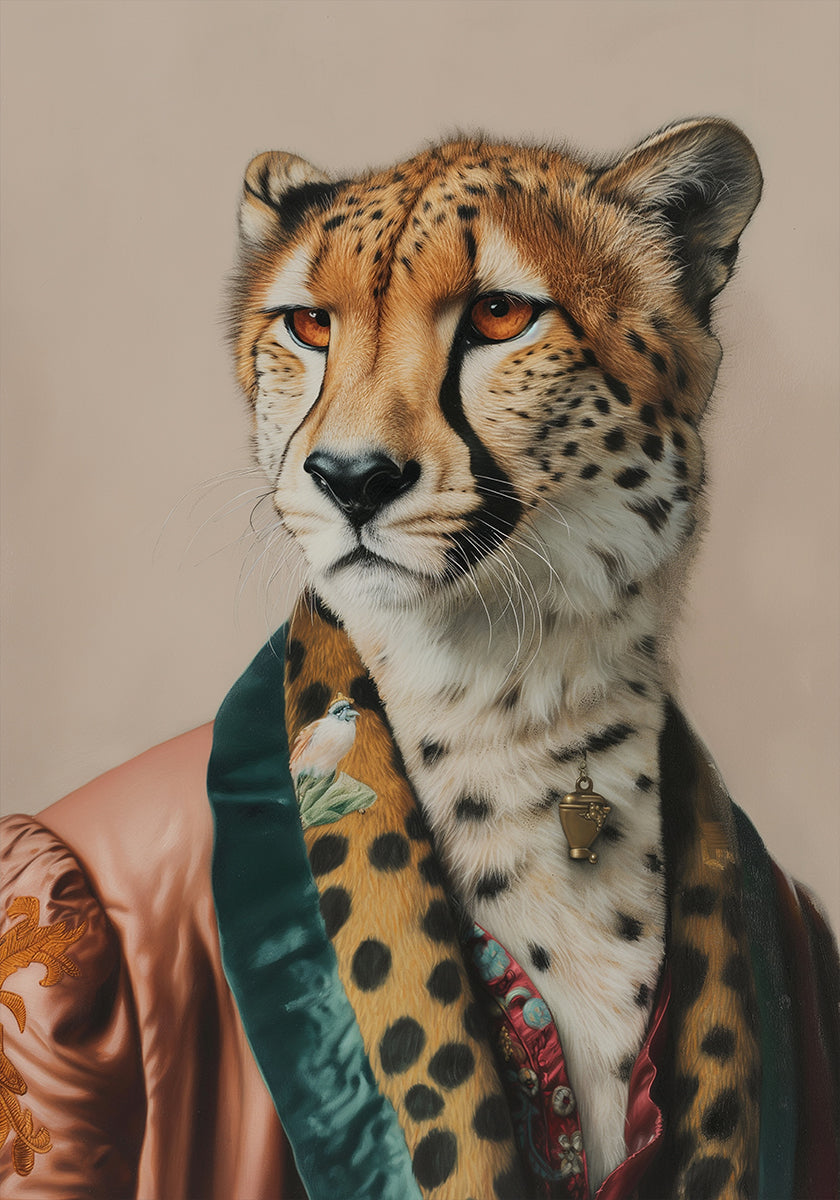 Sir Cheetah In Vintage Clothing Poster