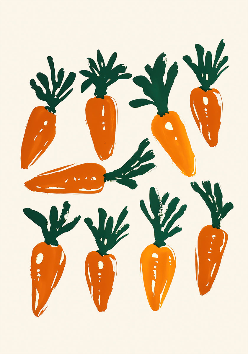 Colorful Carrot Illustration Poster