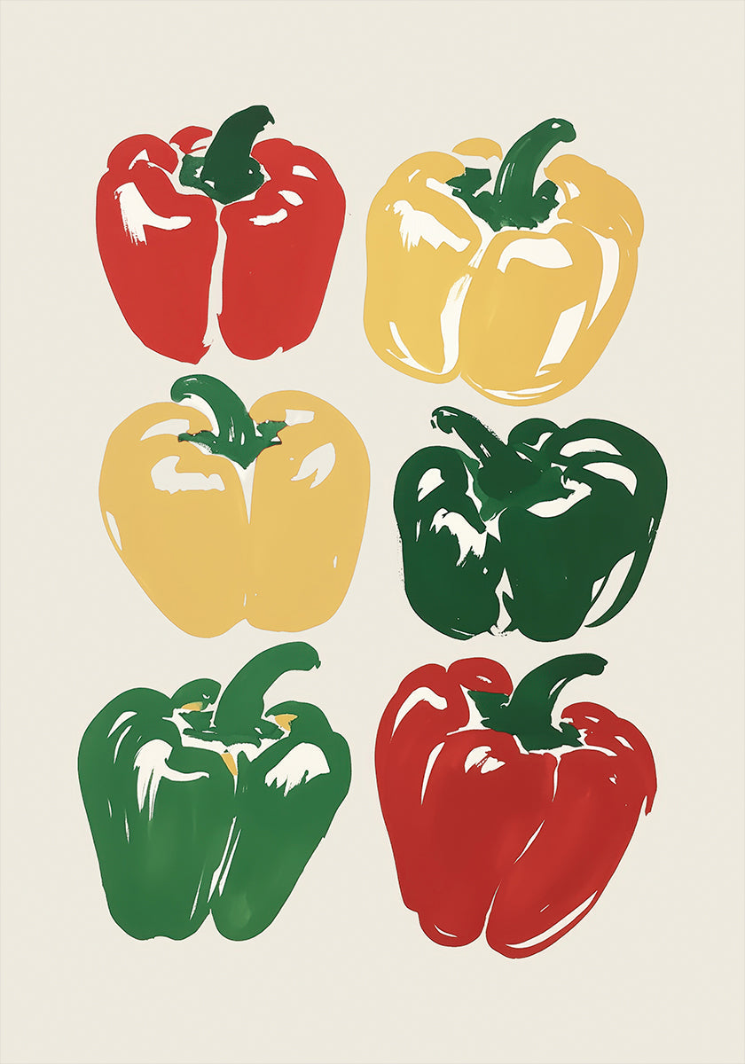 Colorful Bell Peppers Art Poster