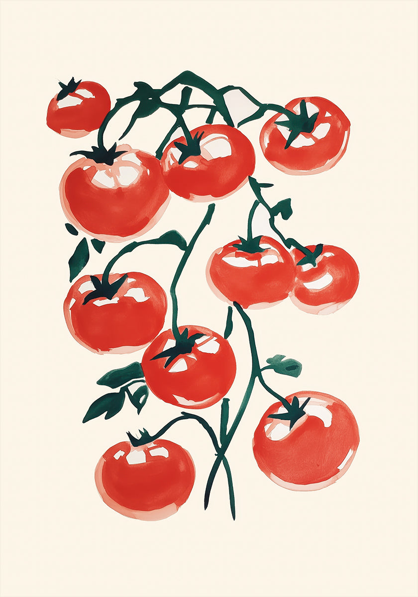 Red Tomatoes on Vine Poster