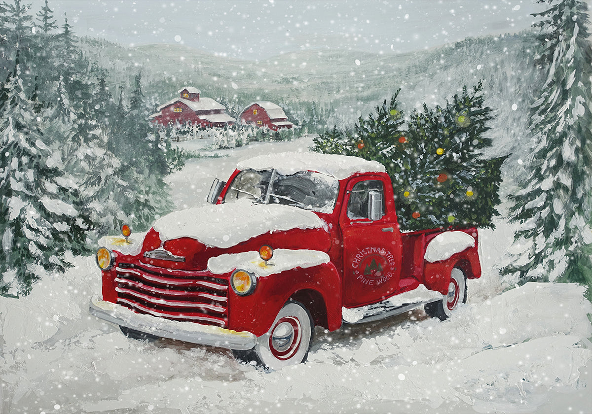 Snowy Holiday Drive Poster