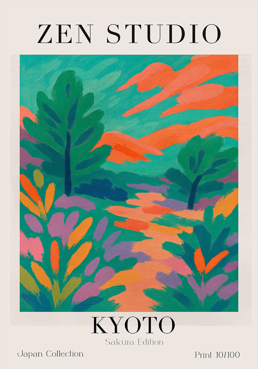 Vibrant Kyoto Path Poster