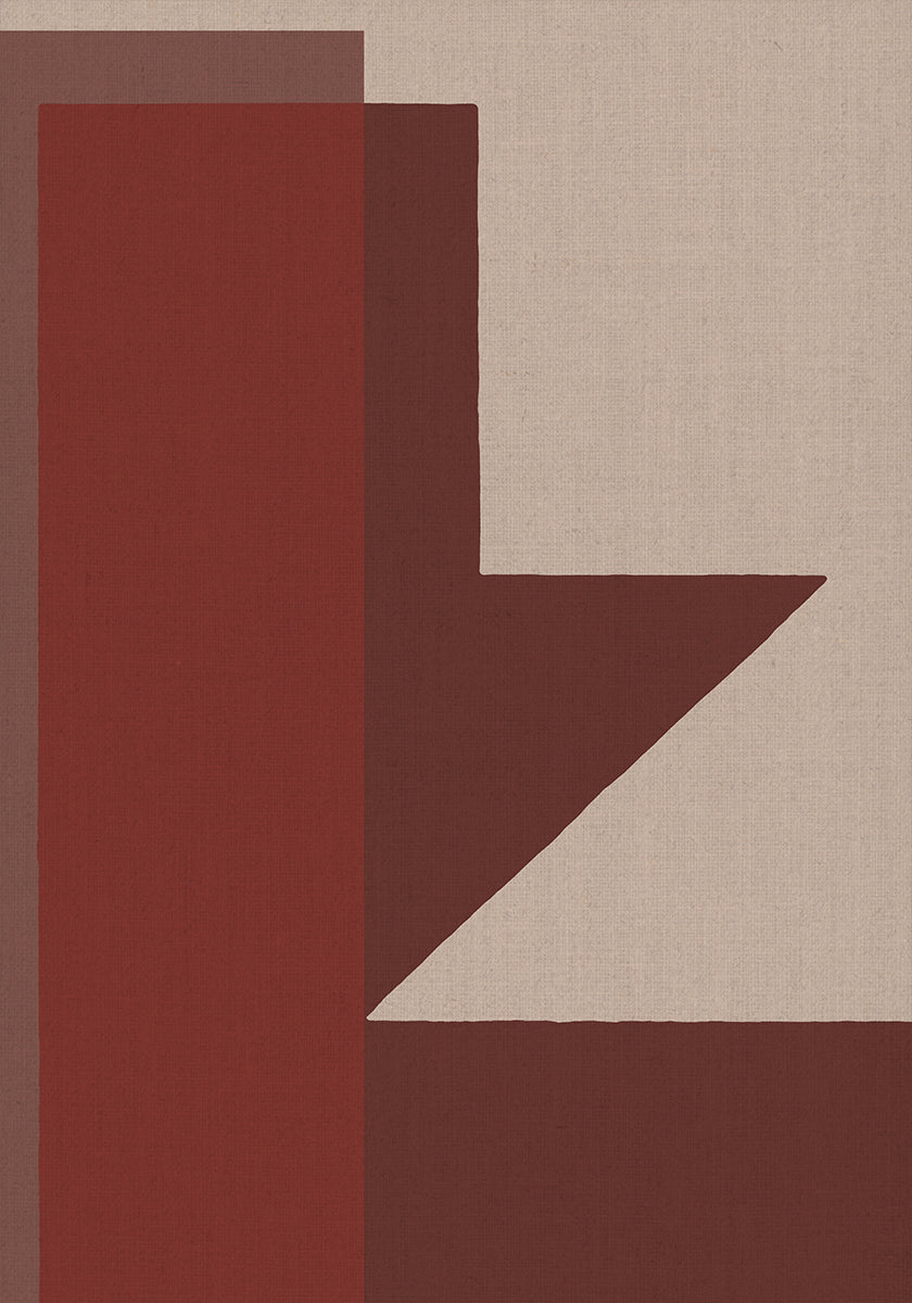 Red Geometric Composition Poster
