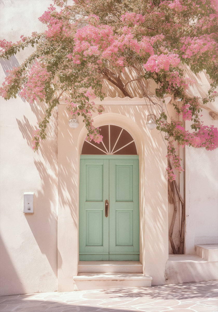 Pastel Doorway - Blooming Floral Entrance Poster