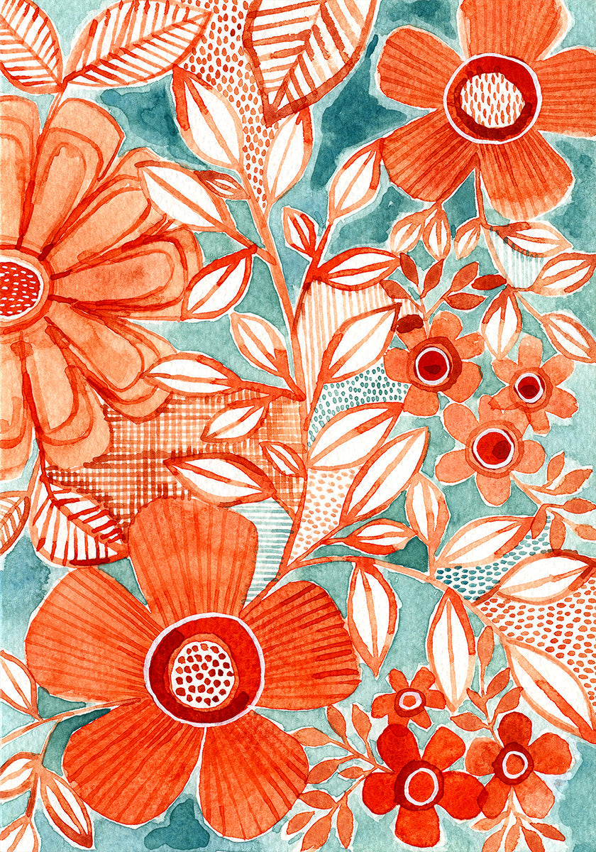 Red Daisies Poster