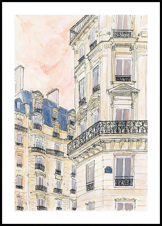 Parisian Street Corner Poster