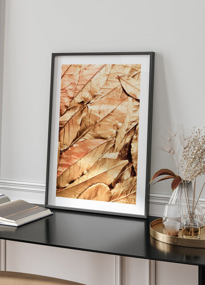 Elegant Golden Leaves Plakat - Posterbox.no