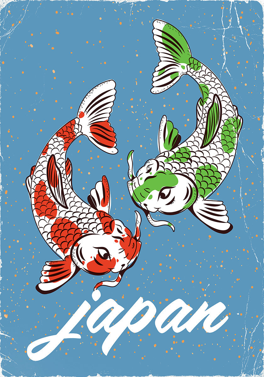 Japan Travel Poster Koi Poster