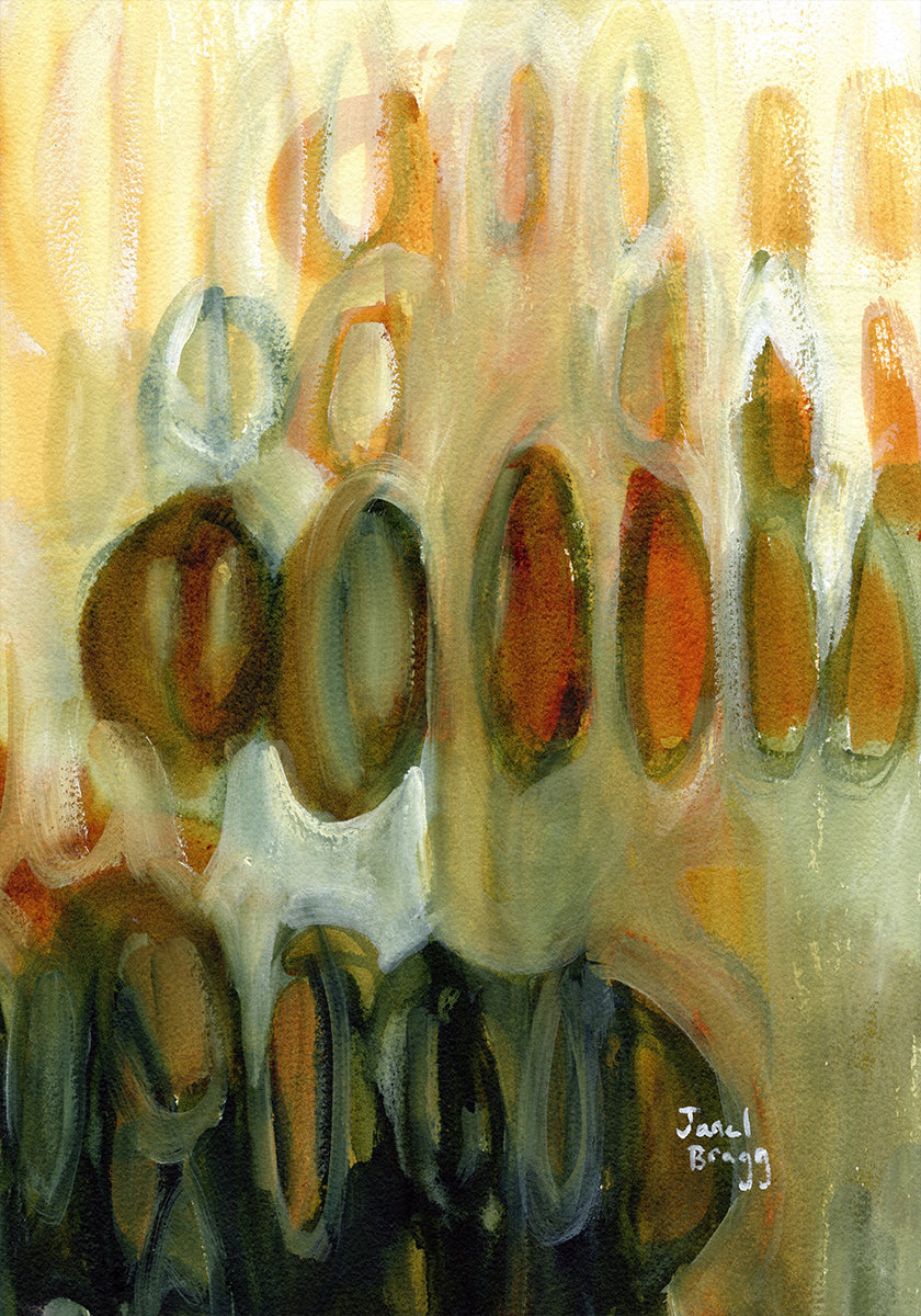 Abstract With Ovals and Gold II Poster