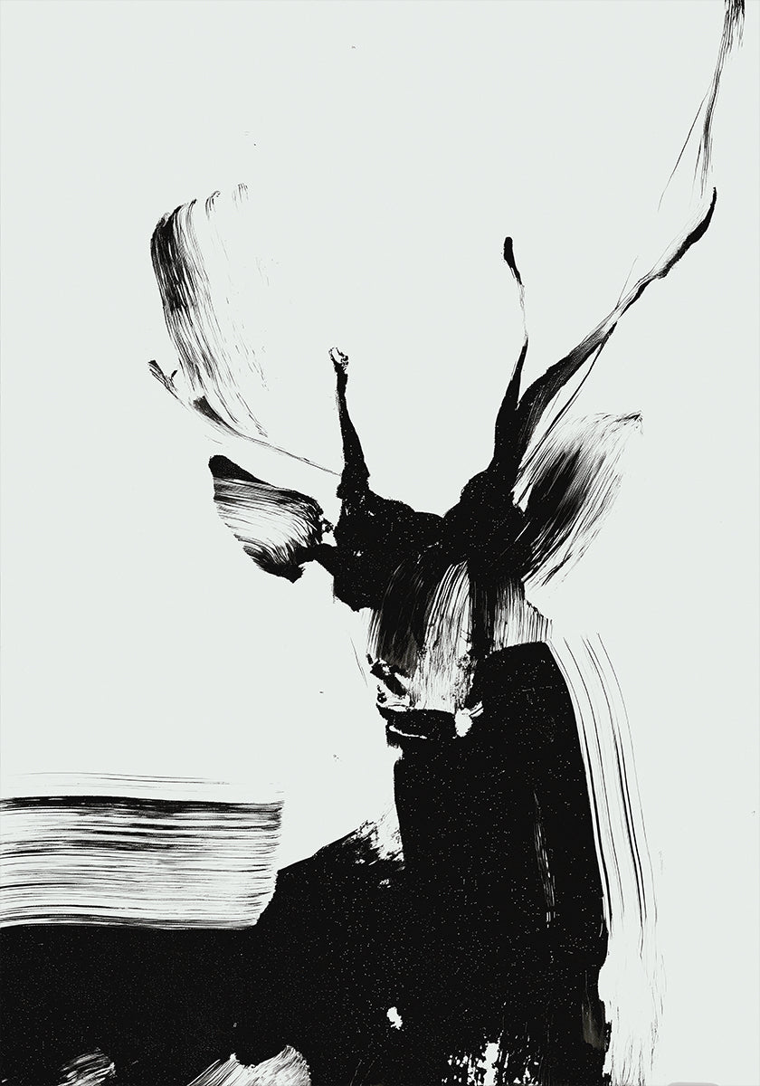 Brushstroke Deer I Poster