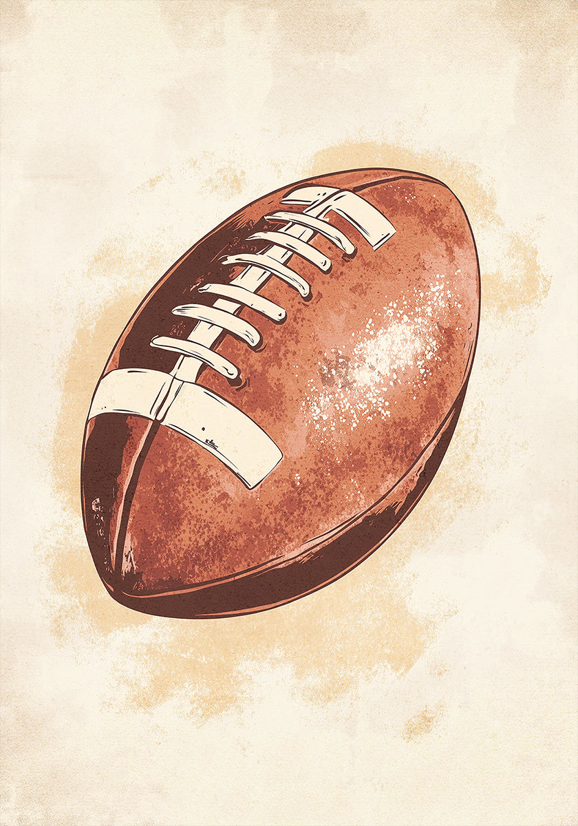 American Football Ball Poster