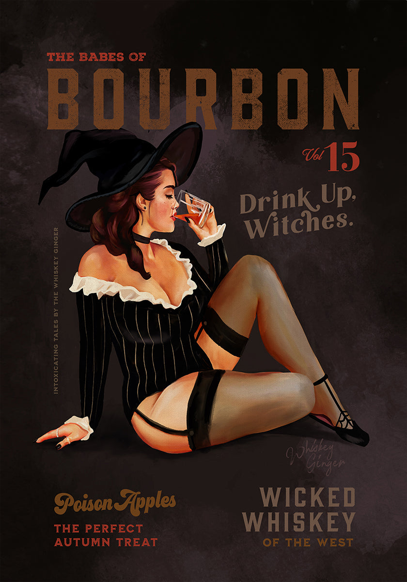 Babes of Bourbon October Halloween Witch Poster