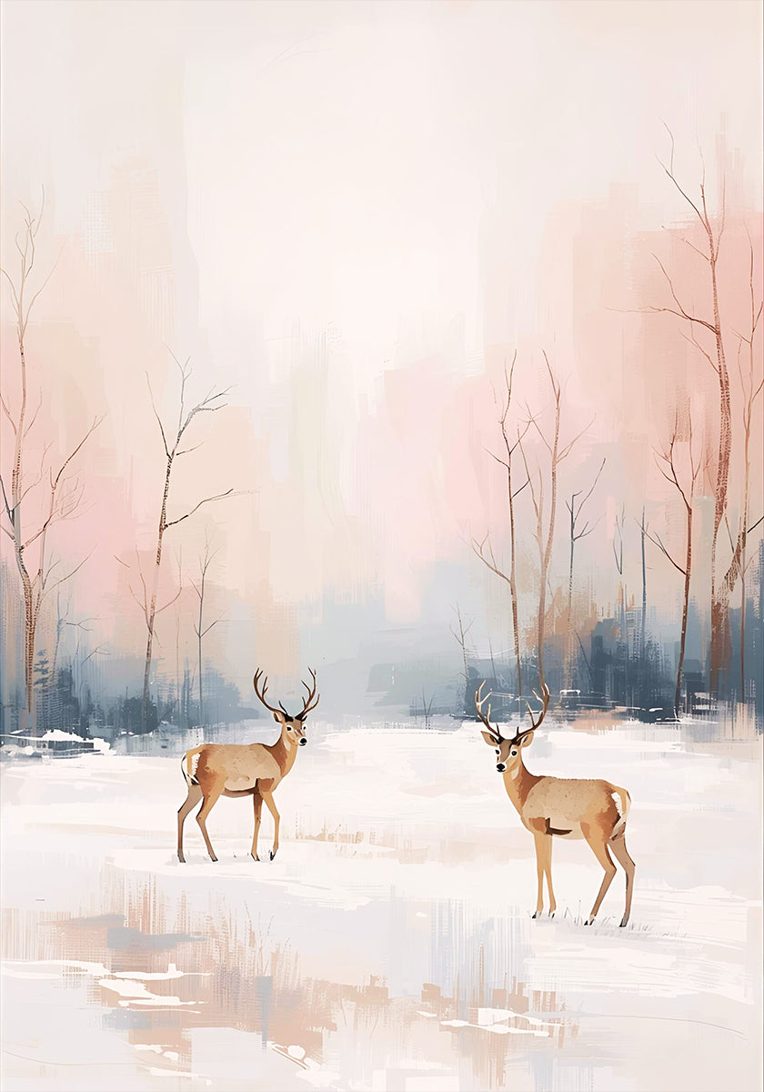 Rehe im Winter Poster