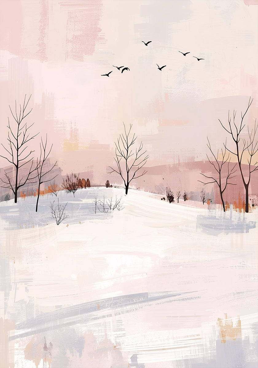 Vögel im Winter Poster