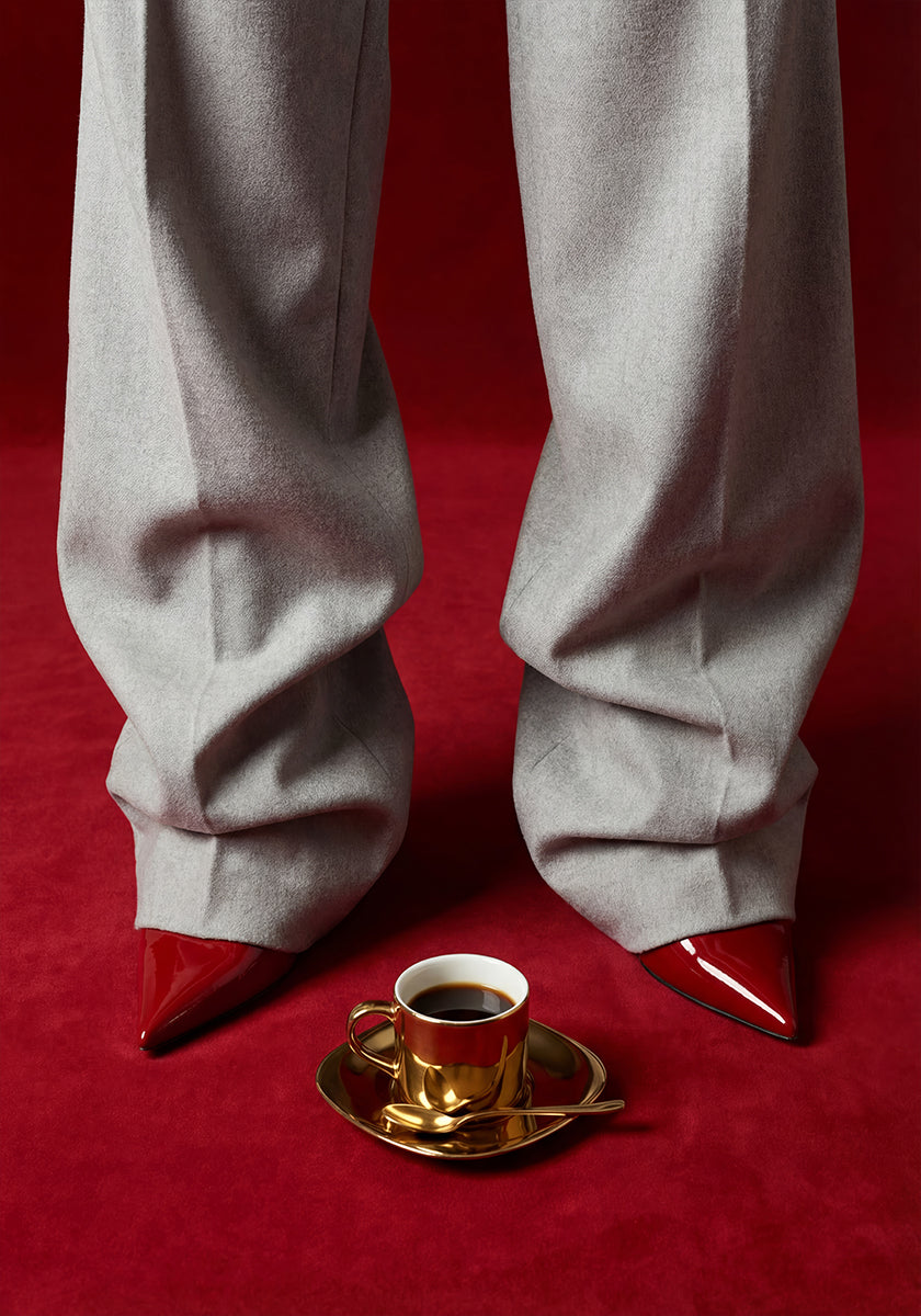 Red Shoes and Coffee Poster