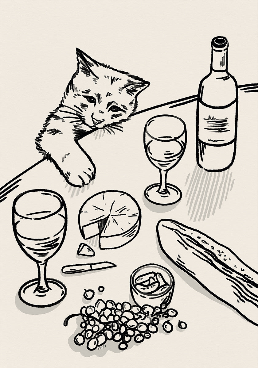 Cheeky Cat in black Poster