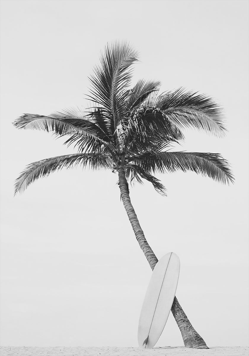 Palm Surfboard Poster