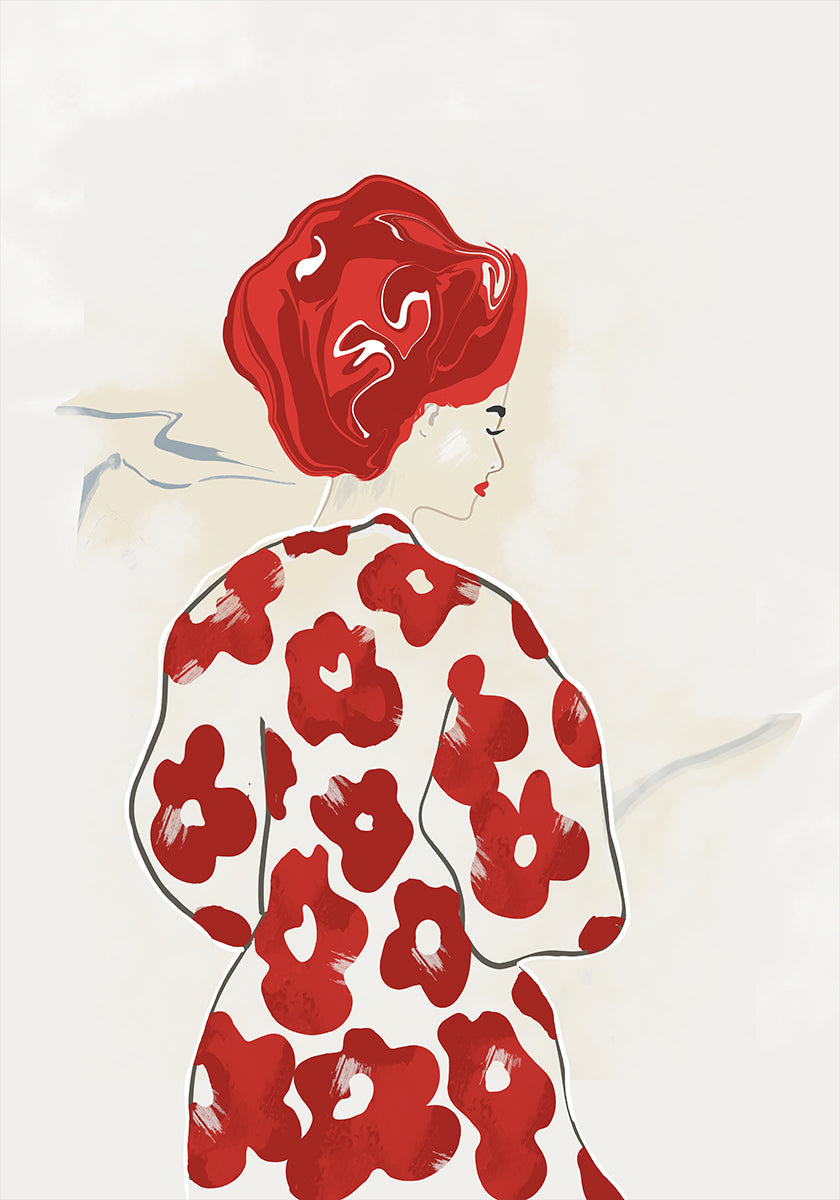 Red Wildflowers Poster