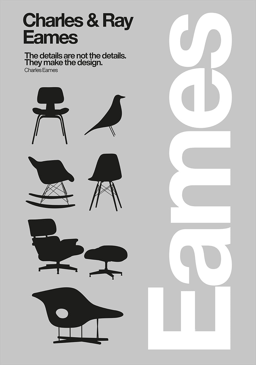 Eames Chairs A1.png Poster