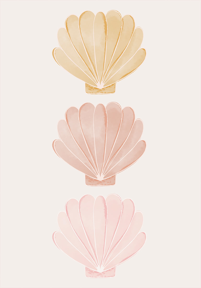 Pastel Seashells Poster