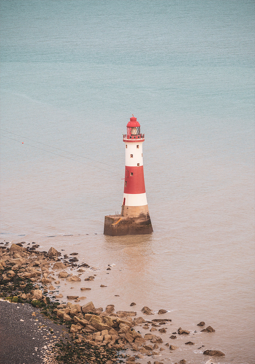 Beachy head lighthouse in England - summer nostalgic travel photography Poster