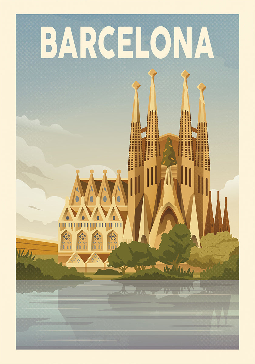 Barcelona Travel Print Poster
