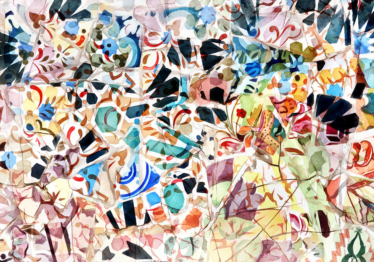 Mosaic of Barcelona VI Poster