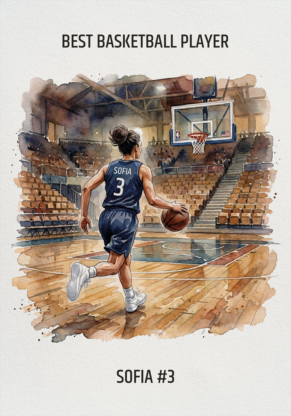 Youth Basketball Girl Personal Poster
