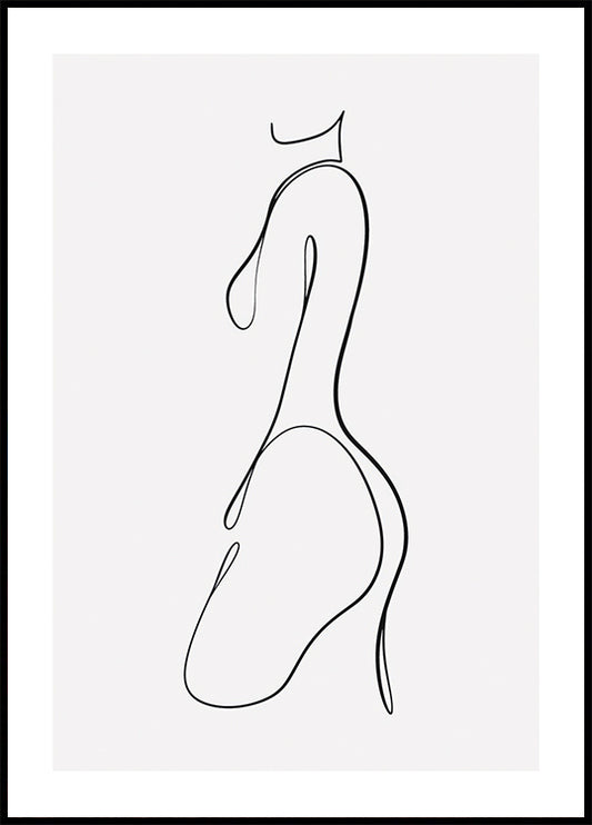 a black and white drawing of a woman's body