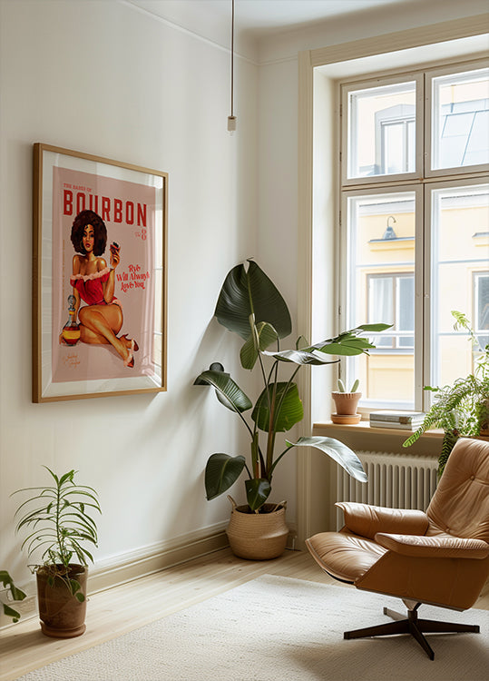Babes of Bourbon Vol 8 Vintage Pinup Girl With Afro Poster
