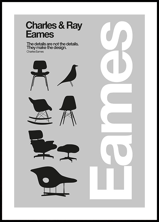Eames Chairs A1.png Poster