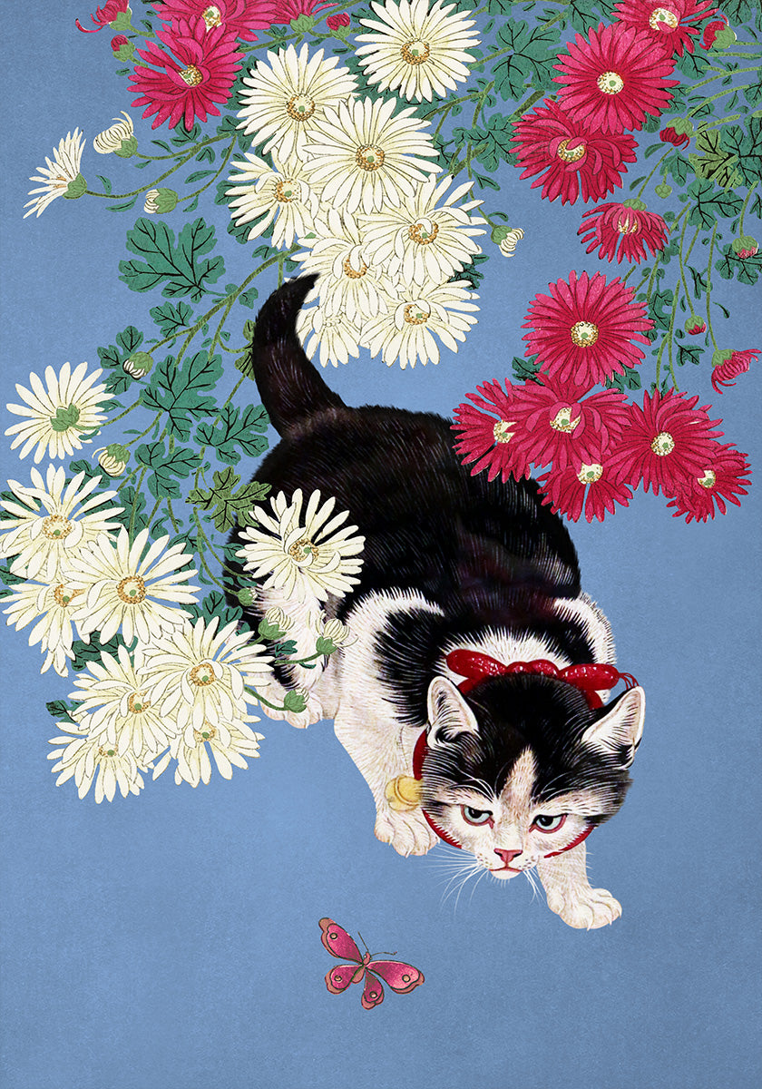 A Cat's Hunt for Butterflies Poster