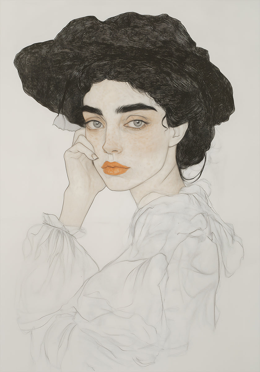 Portrait of a Woman with Expressive Eyes Poster