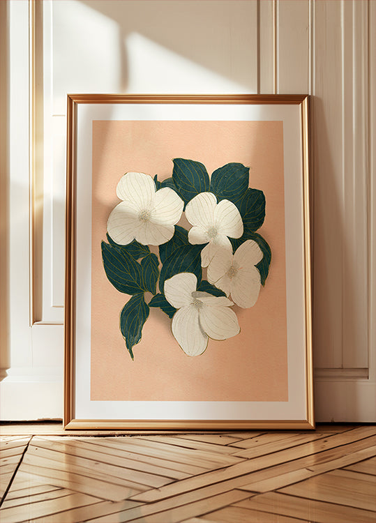 Dogwoods on Pink Poster