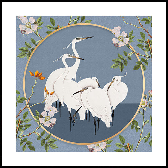 Graceful Egrets' Elegance Poster