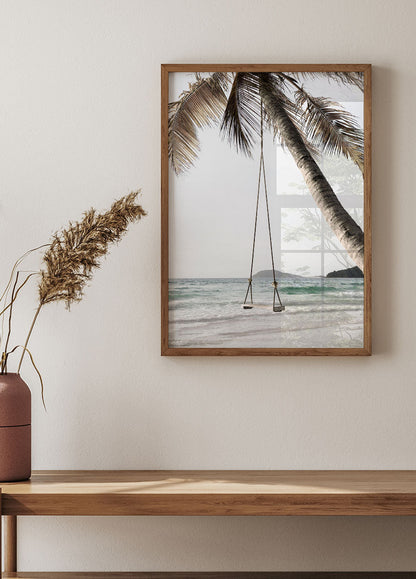 Palm Tree With Swing Plakat - Posterbox.no