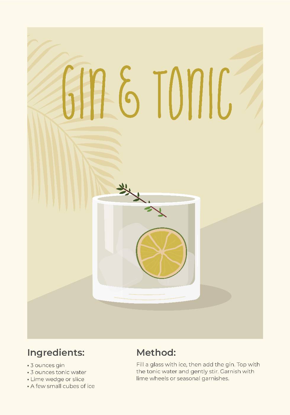 Gin Tonic Cocktail Plakat - Posterbox.no